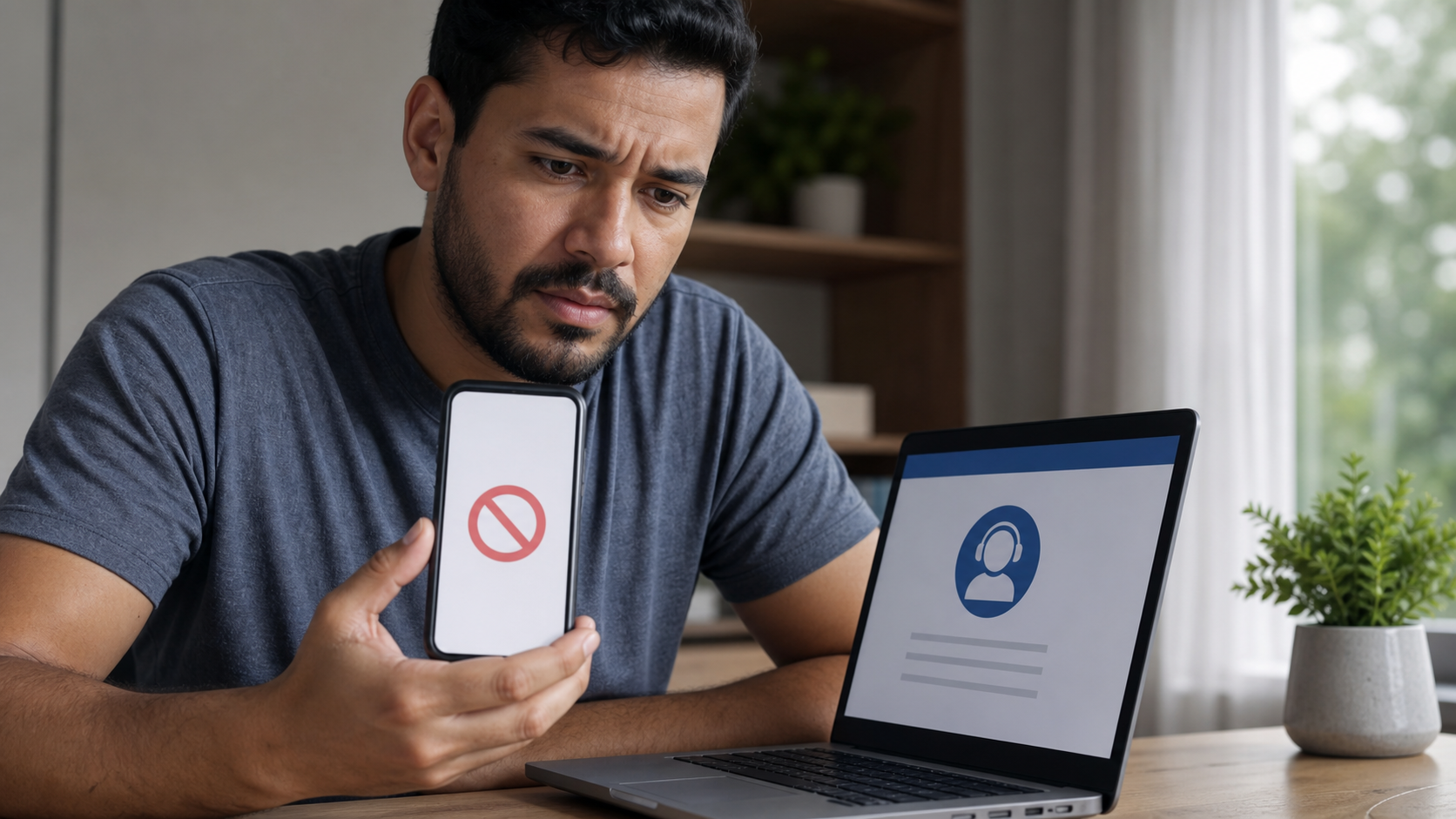 Usuário buscando recuperar acesso a uma conta de mensagens bloqueada